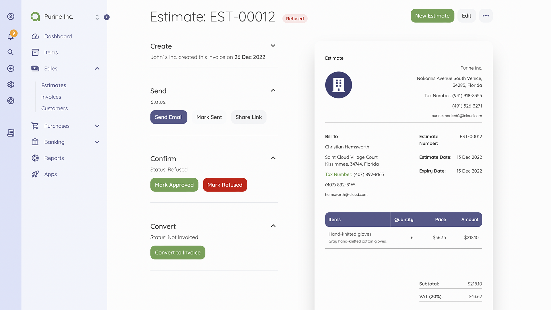 Apex Estimate Software UI Preview